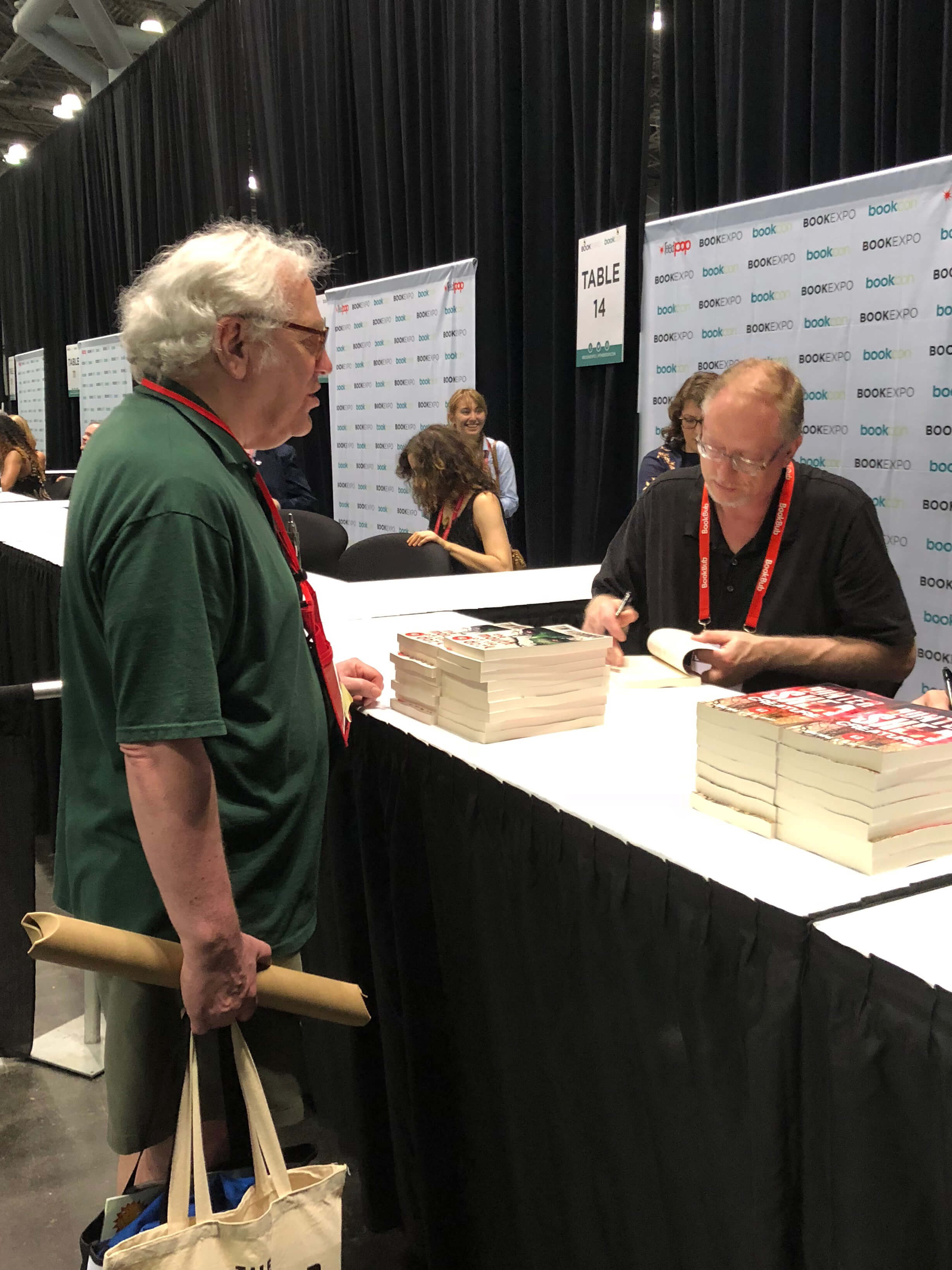 Tim Waggoner signing ARCs of The Mouth of the Dark